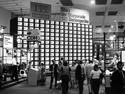A wall of TVs on the stand of ITT at IFA 1977, before there were flat screens