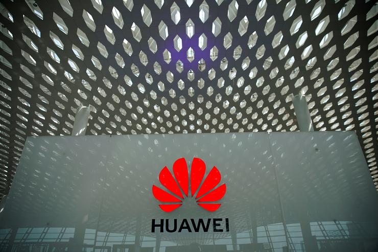 A Huawei company logo at the Shenzhen International Airport in Shenzhen, Guangdong province, China June 17, 2019. REUTERS/Aly Song