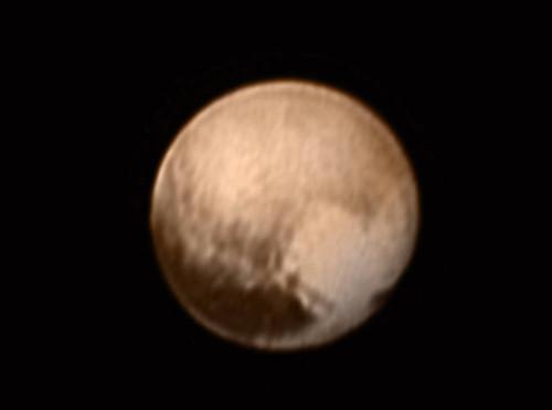 The Long Range Reconnaissance Imager, or LORRI, on board NASA’s New Horizons spacecraft captured this image of Pluto and sent it back to Earth on July 8.
