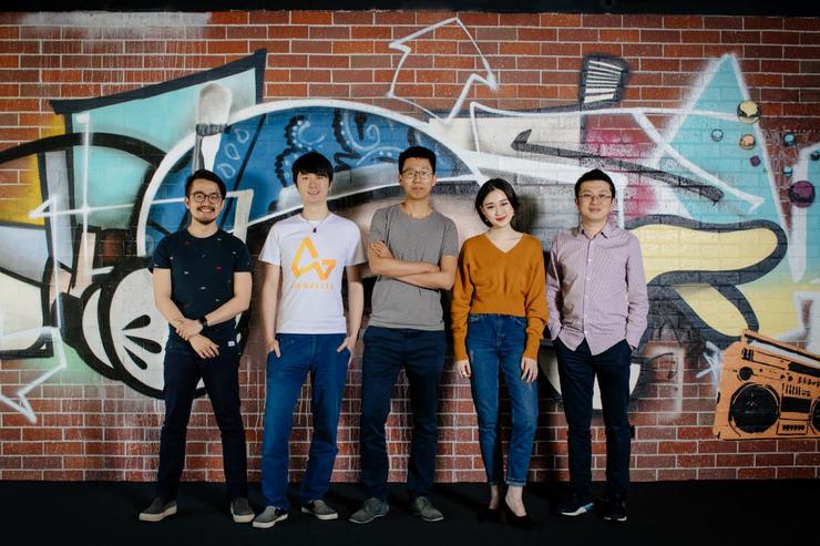 Airwallex founders Max Li (product architect), Jacob Dai (CTO), Jack Zhang (CEO), Lucy Liu (COO) and Ki-lok Wong (principal architect).