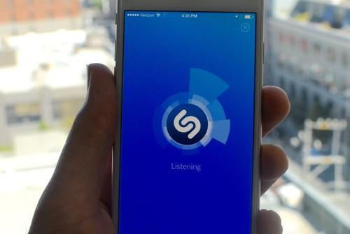 Shazam's app, on an iPhone 6 on June 29, 2015.