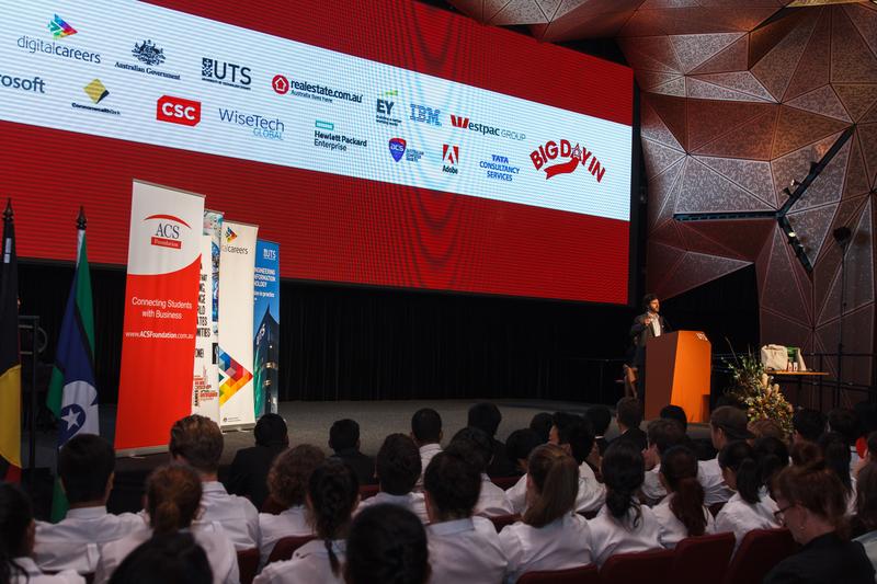Hon Victor Dominello MP, NSW Minister for Innovation and Better Regulation, speaking to students at the Sydney BiG Day In event.