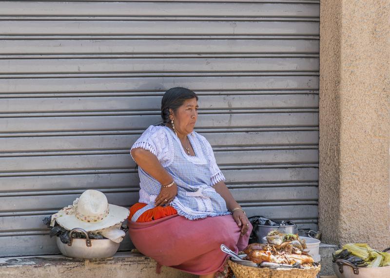 A street vendor in Cuenca, Ecuador