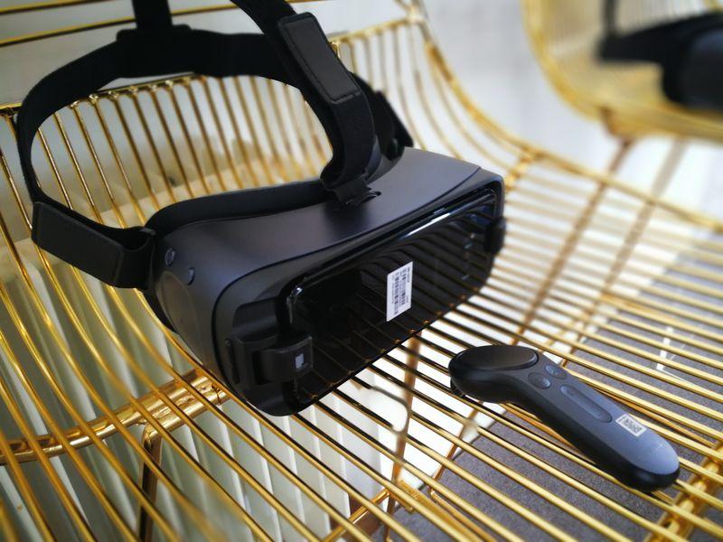 Samsung's new Gear VR headset has a hand-operated controller.